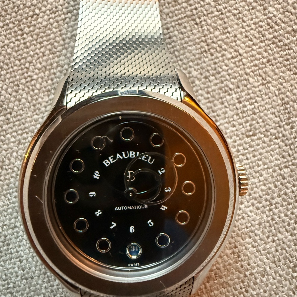 Silver and Black Men's Automatic Watch